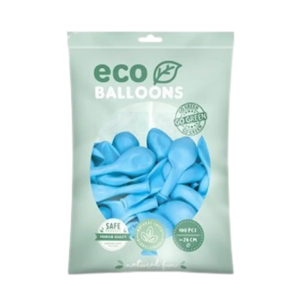 Pack of 100 Light Blue Biodegradable Balloons