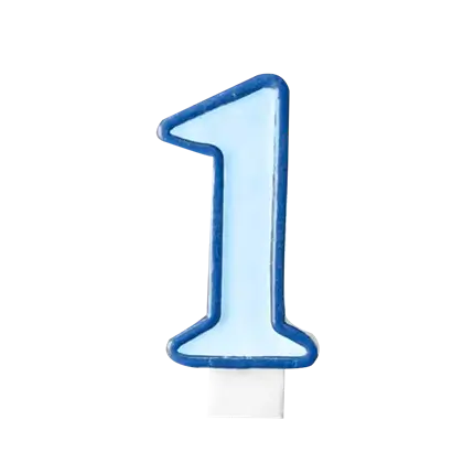 Birthday candle number 1 blue