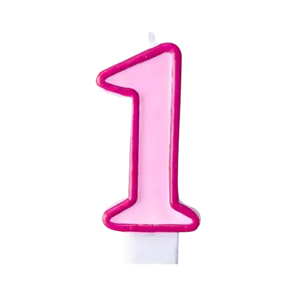 Birthday candle number 1 pink