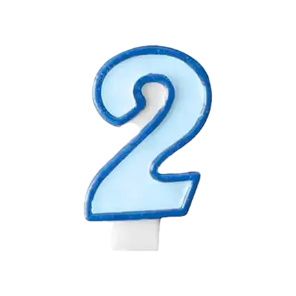 Birthday candle number 2 blue