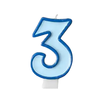 Birthday candle number 3 blue