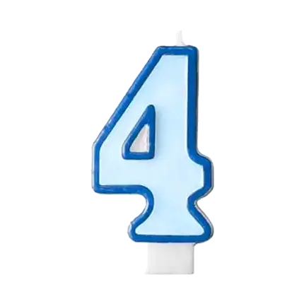 Birthday candle number 4 blue