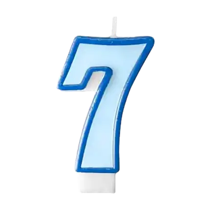Birthday candle number 7 blue