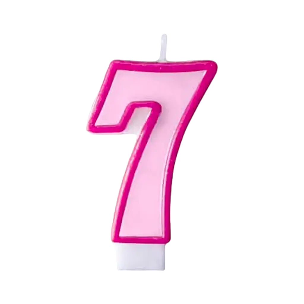Birthday candle number 7 pink