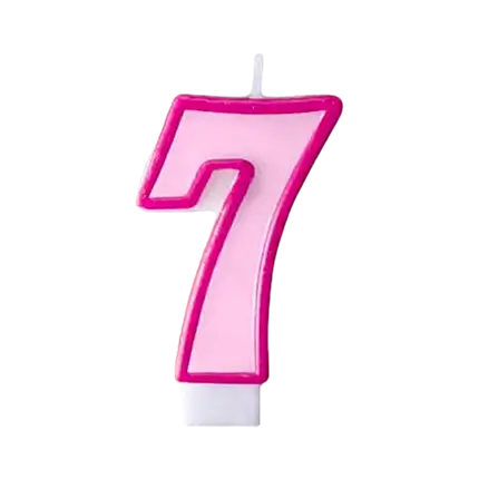 Birthday candle number 7 pink