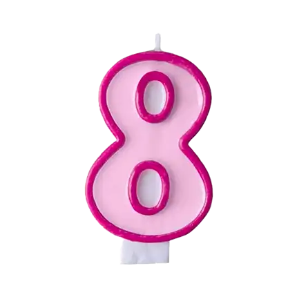 Birthday candle number 8 pink