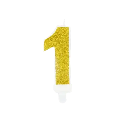 Birthday candle number 1 gold