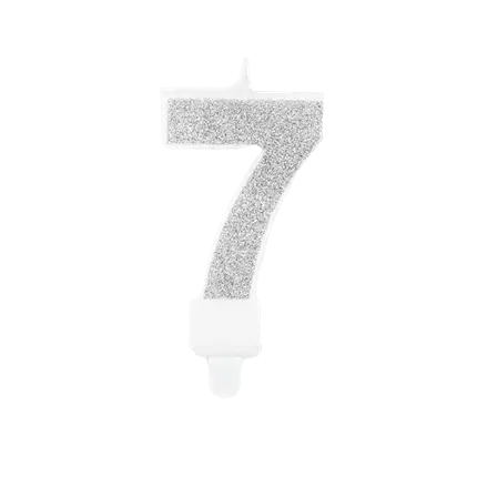 Birthday candle number 7 silver