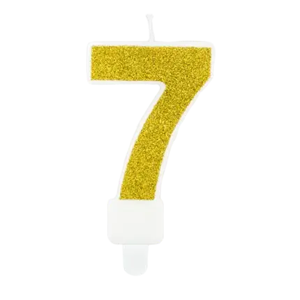 Birthday candle number 7 gold