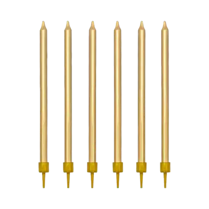 12 gold birthday candles (12,5cm)