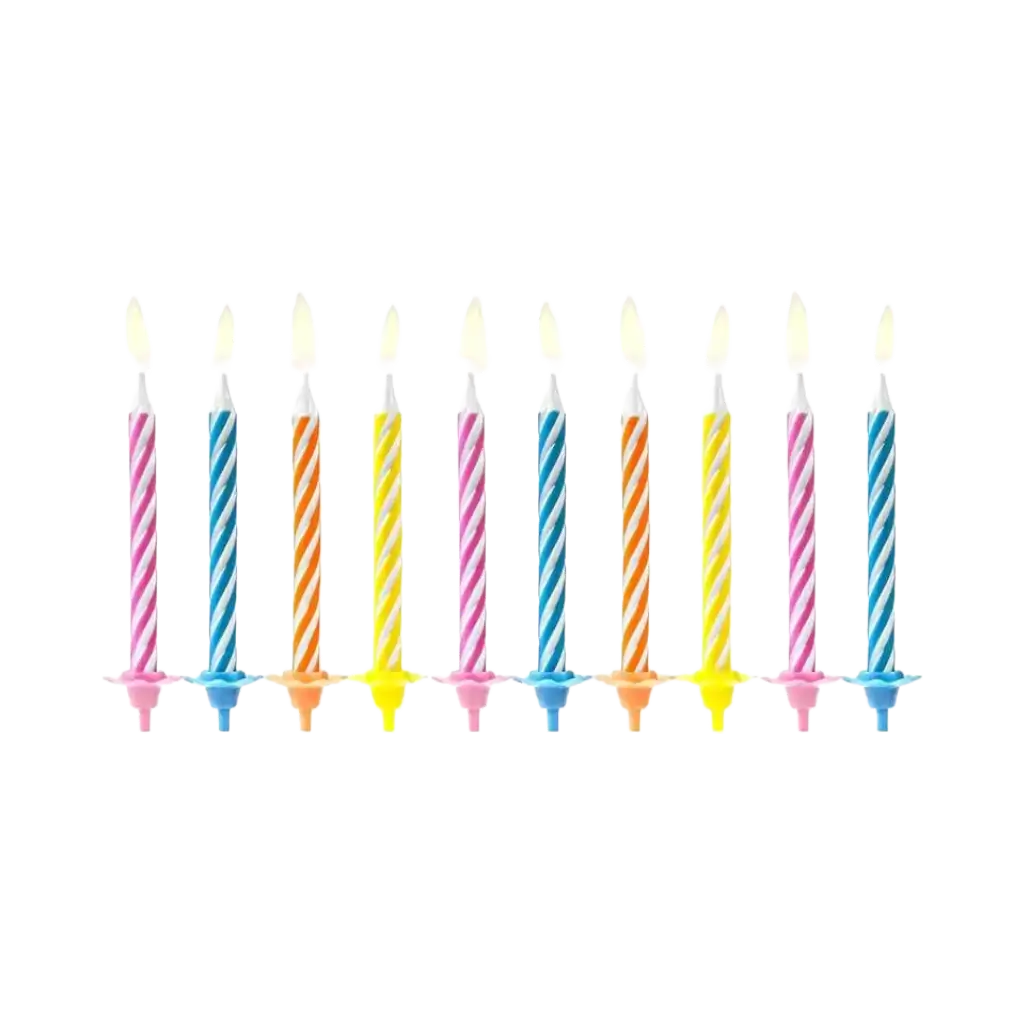 10 mixed birthday candles (6cm)