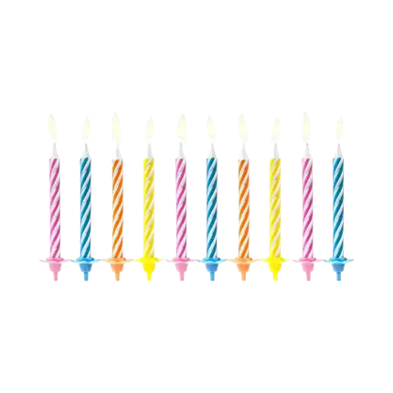 10 mixed birthday candles (6cm)