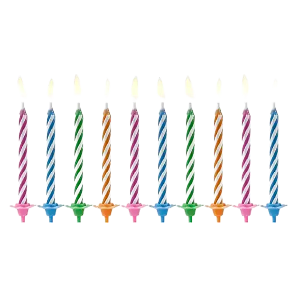 10 mixed birthday candles "Magic" (6cm)