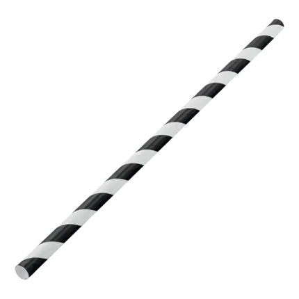 Black striped paper straw 20cm /ø6mm (250 pcs)
