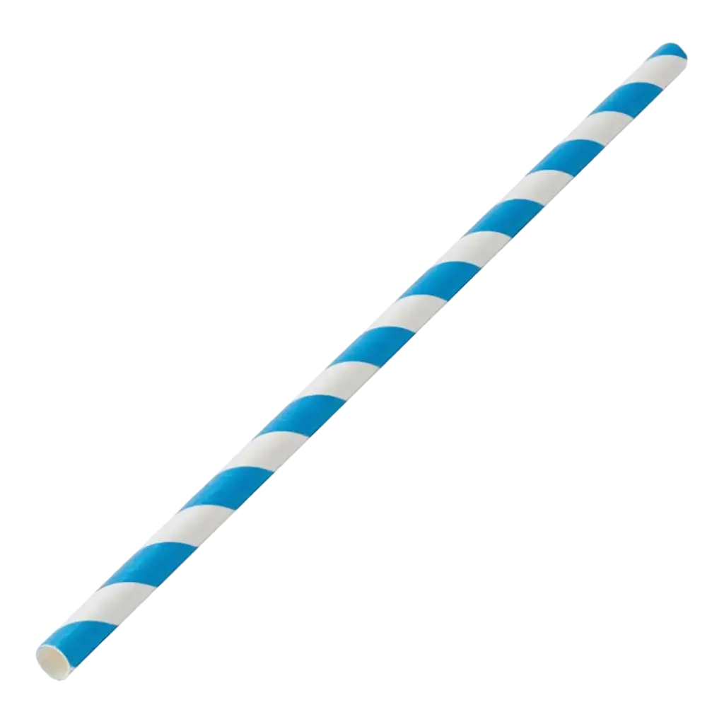 Blue striped paper straw 20cm /ø6mm (250 pcs)