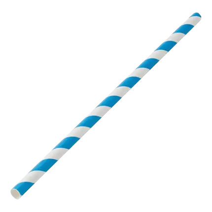 Blue striped paper straw 20cm /ø6mm (250 pcs)