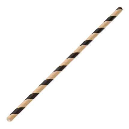 Kraft/Black striped paper straw 20cm /ø6mm (250 pcs)