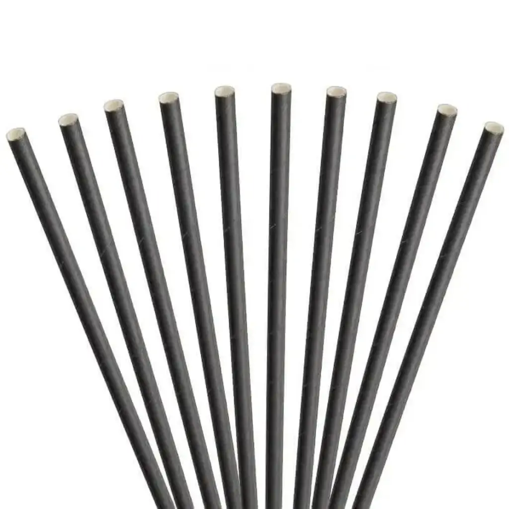 Paper straw black 20cm /ø6mm (100 pcs)