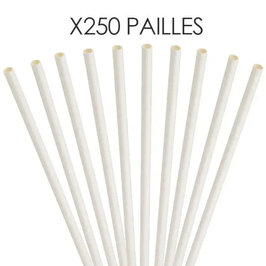 White paper straw 20cm /ø6mm (250 pcs)