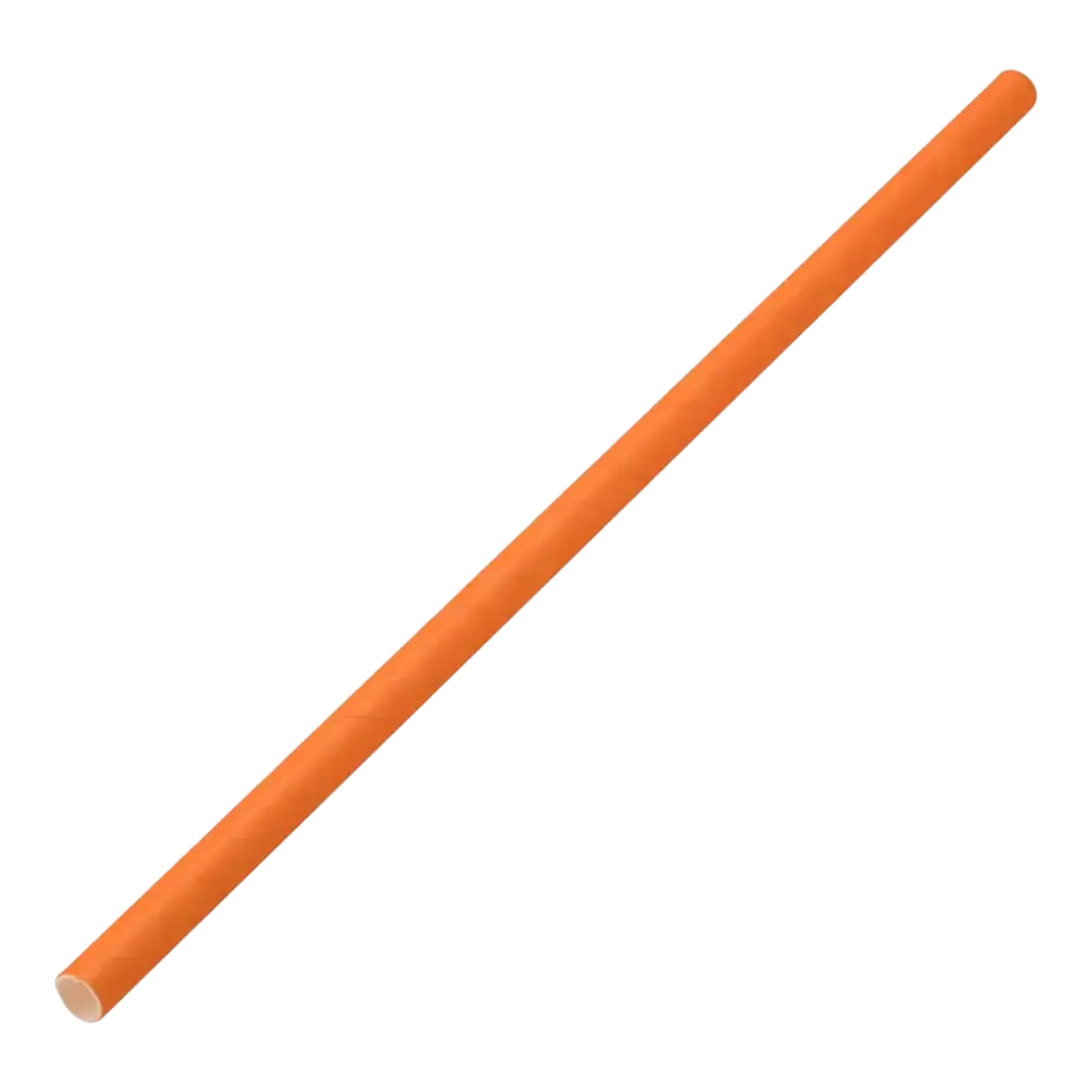 Paper straw orange 20cm /ø6mm (250 pcs)