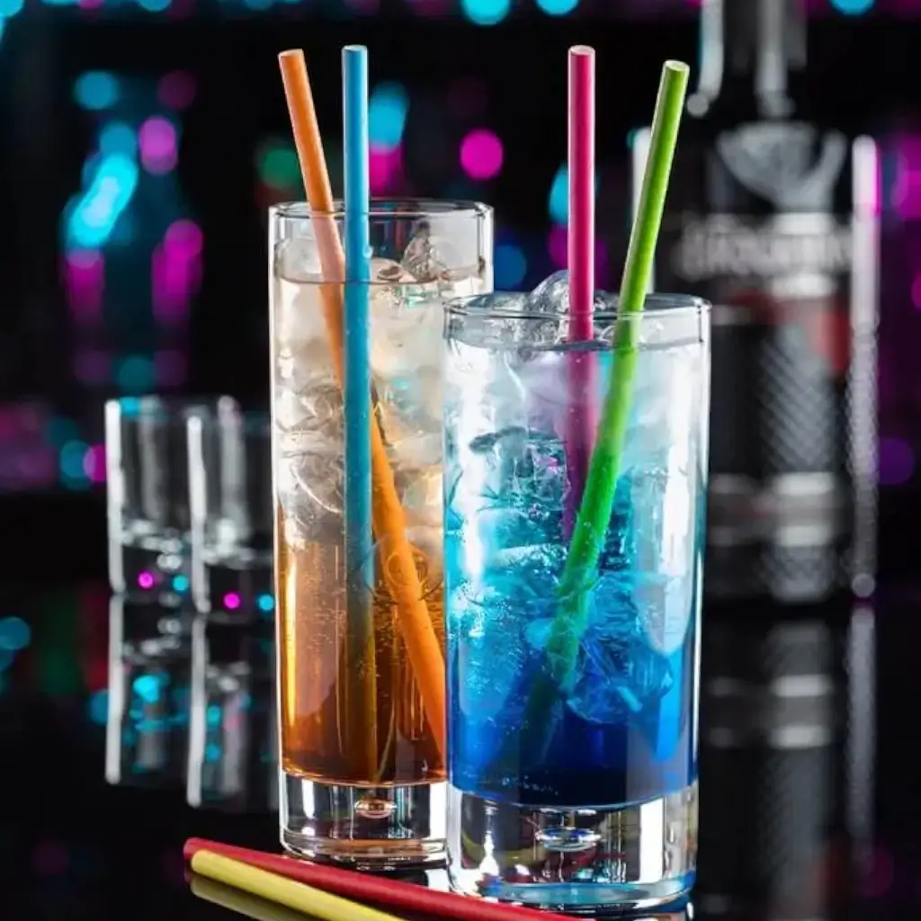 Paper straw blue 20cm /ø6mm (250 pcs)