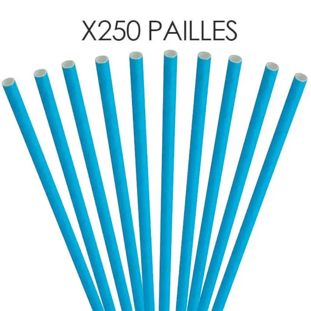 Paper straw blue 20cm /ø6mm (250 pcs)