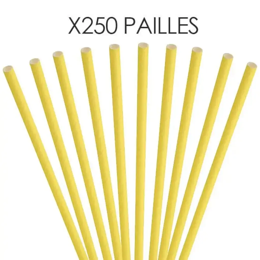 Paper straw yellow 20cm /ø6mm (250 pcs)