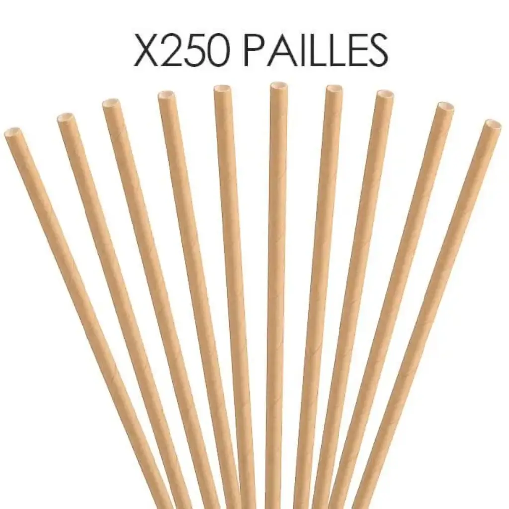 Kraft paper straw 20cm /ø6mm (250 pcs)