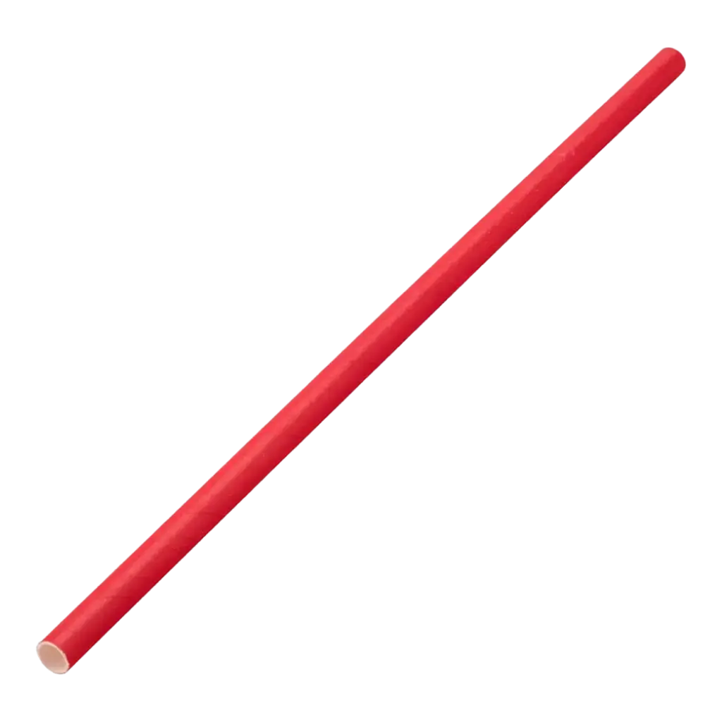 Red paper straw 20cm /ø6mm (250 pcs)