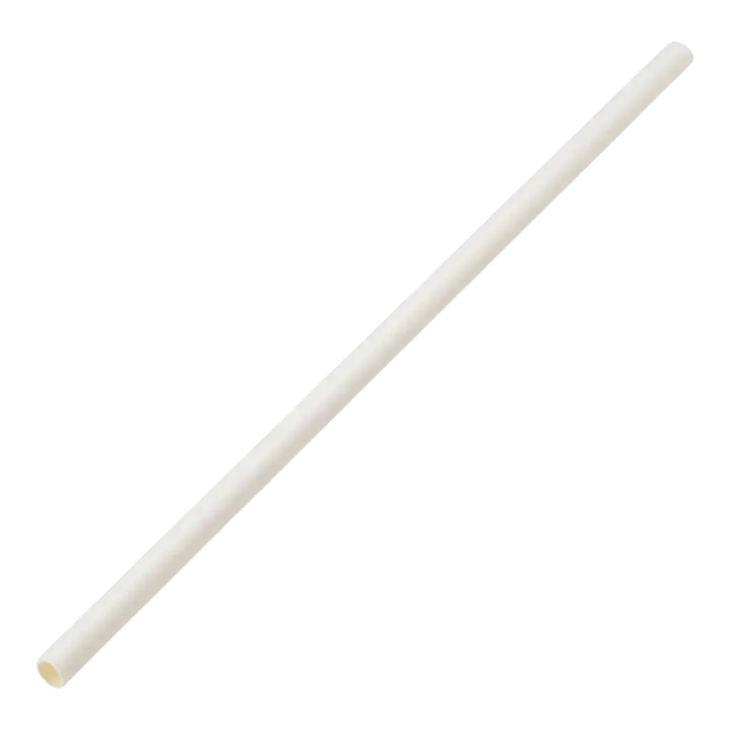 White paper straw, individually wrapped (250 pcs)