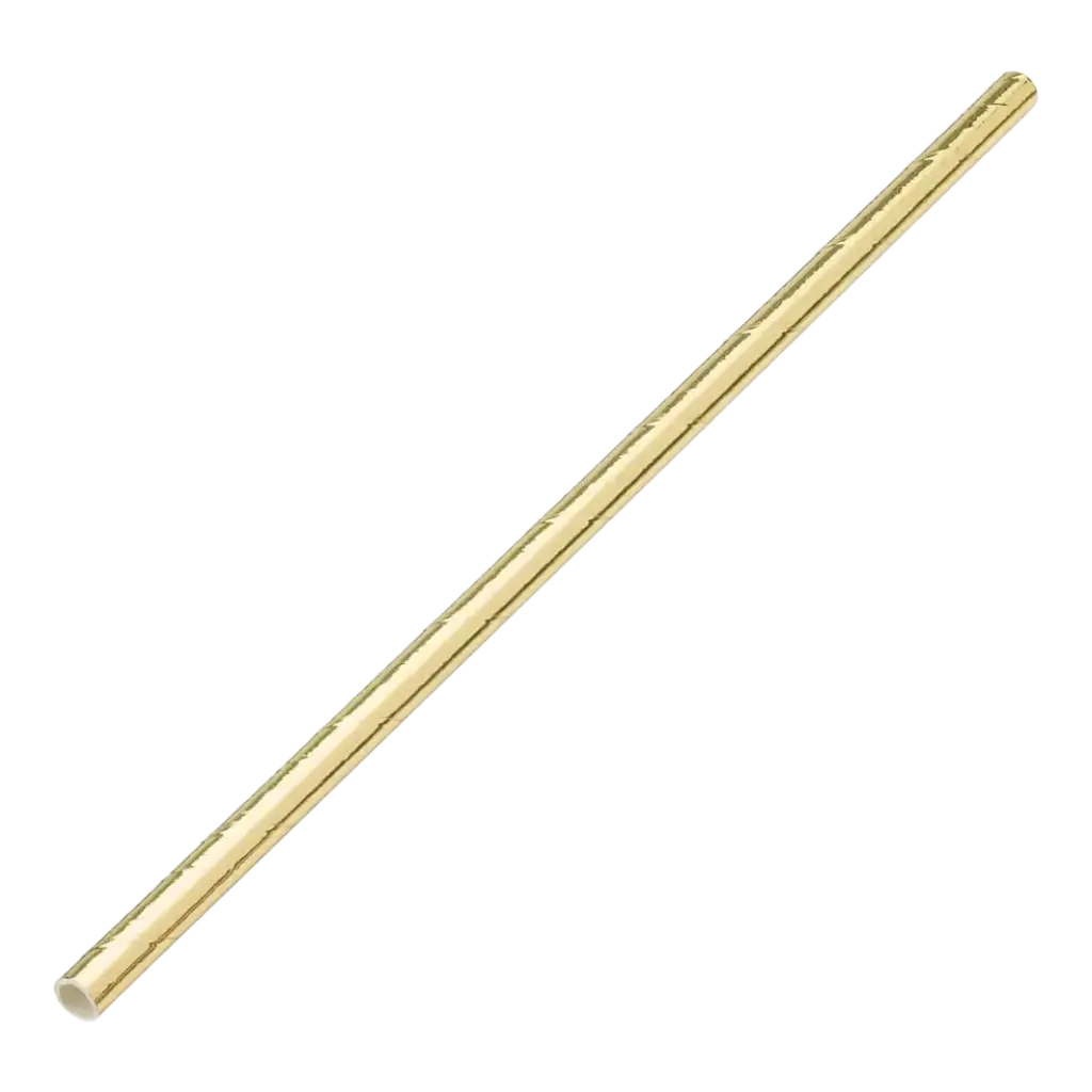 Gold/Gold paper straw 20cm /ø6mm (250 pcs)
