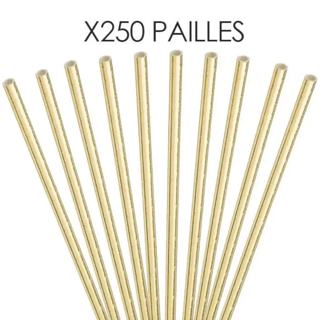 Gold/Gold paper straw 20cm /ø6mm (250 pcs)
