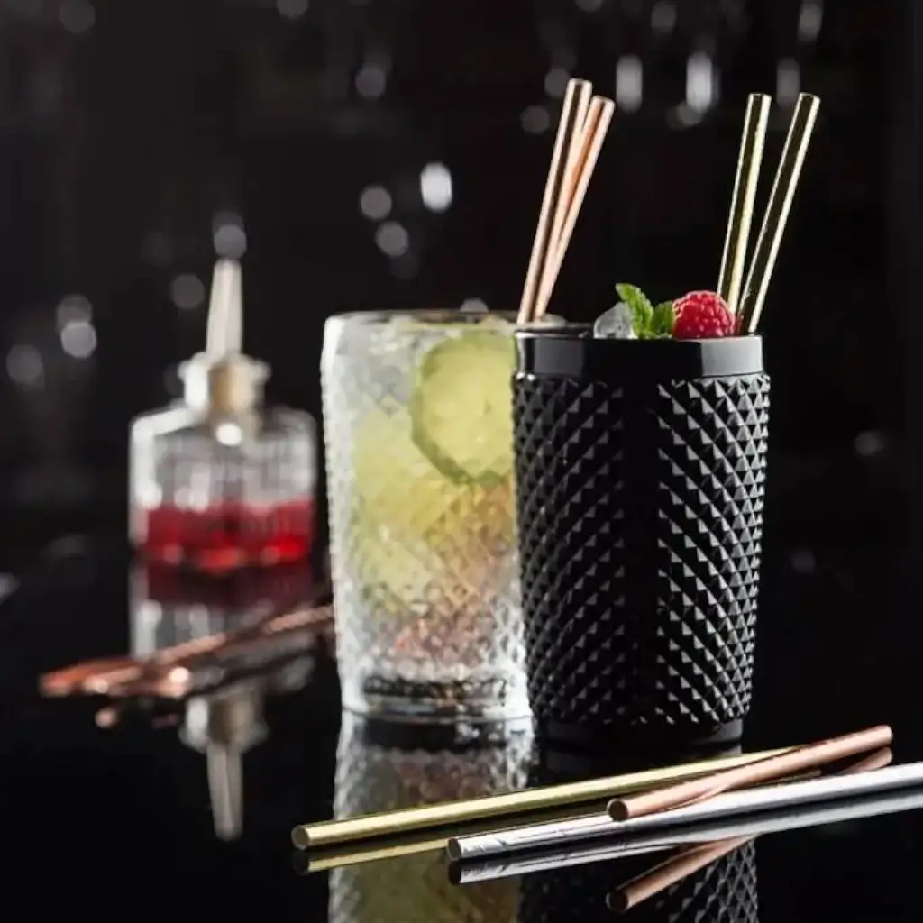 Gold/Gold paper straw 20cm /ø6mm (250 pcs)