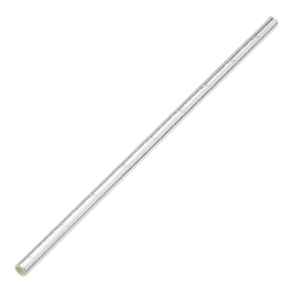 Paper straw Silver/Silver 20cm /ø6mm (250 pcs)