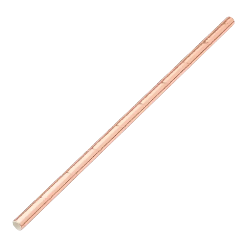 Paper straw rose gold 20cm /ø6mm (250 pcs)