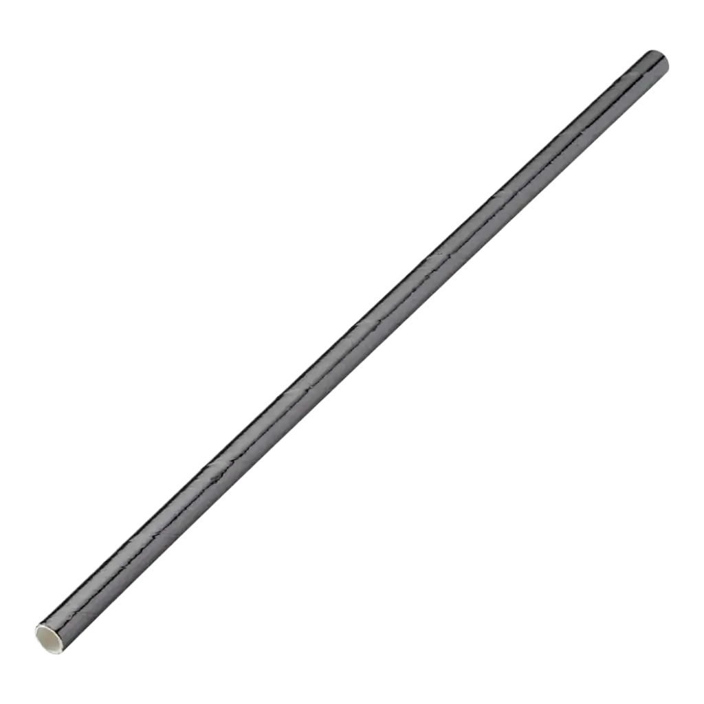 Black metallic paper straw 20cm /ø6mm (250 pcs)
