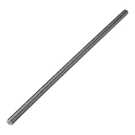 Black metallic paper straw 20cm /ø6mm (250 pcs)