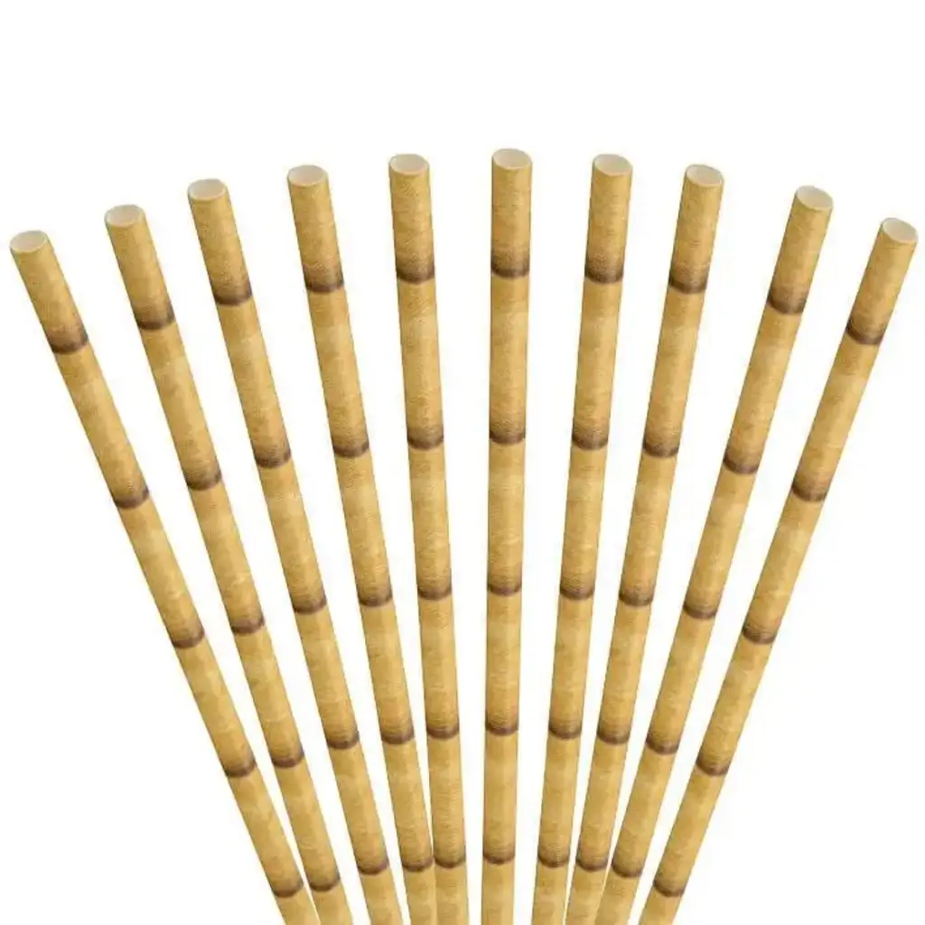 Design paper straw natural bamboo 20cm /ø6mm (250 pcs)