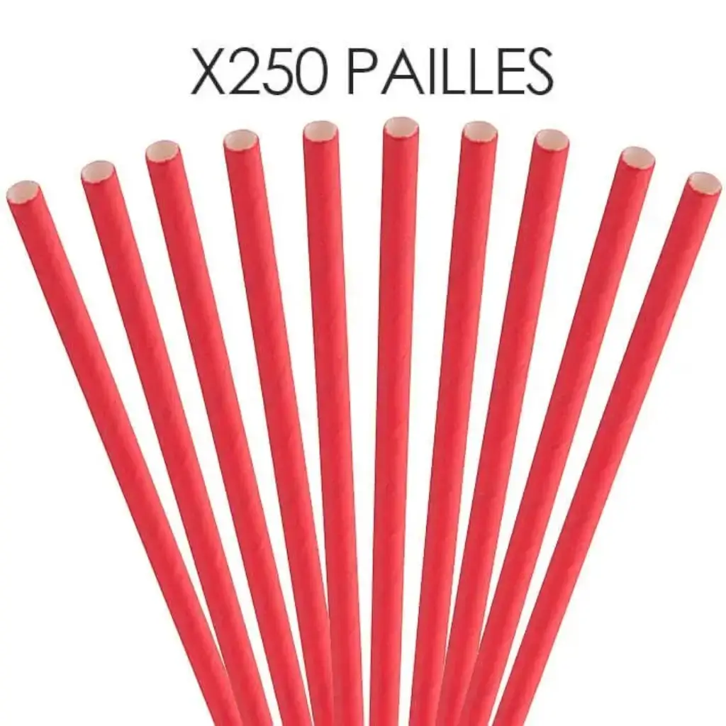 Paper straw red 14cm /ø5mm (250 pcs)