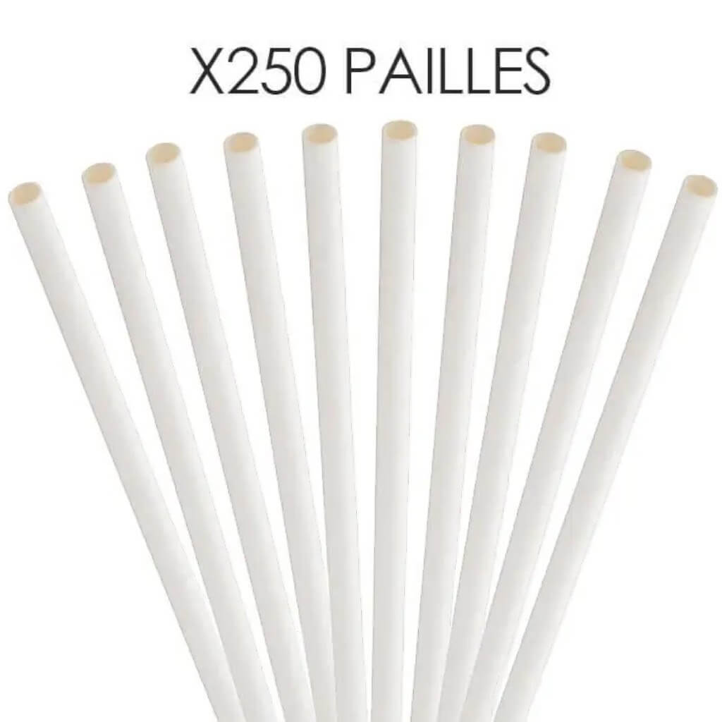 White paper straw 14cm /ø5mm (250 pcs)