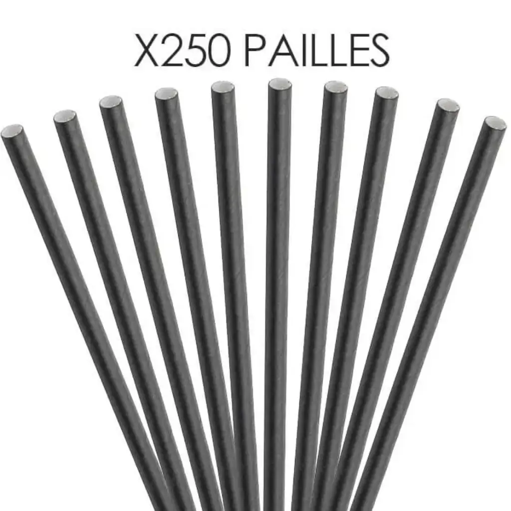 Paper straw black 14cm /ø5mm (250 pcs)