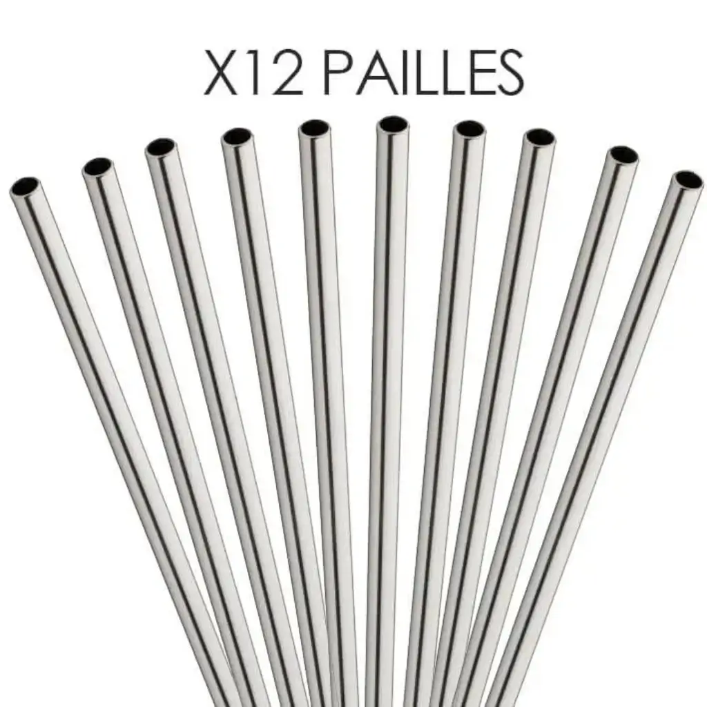 Stainless steel straw 14cm /ø6mm (12pcs)