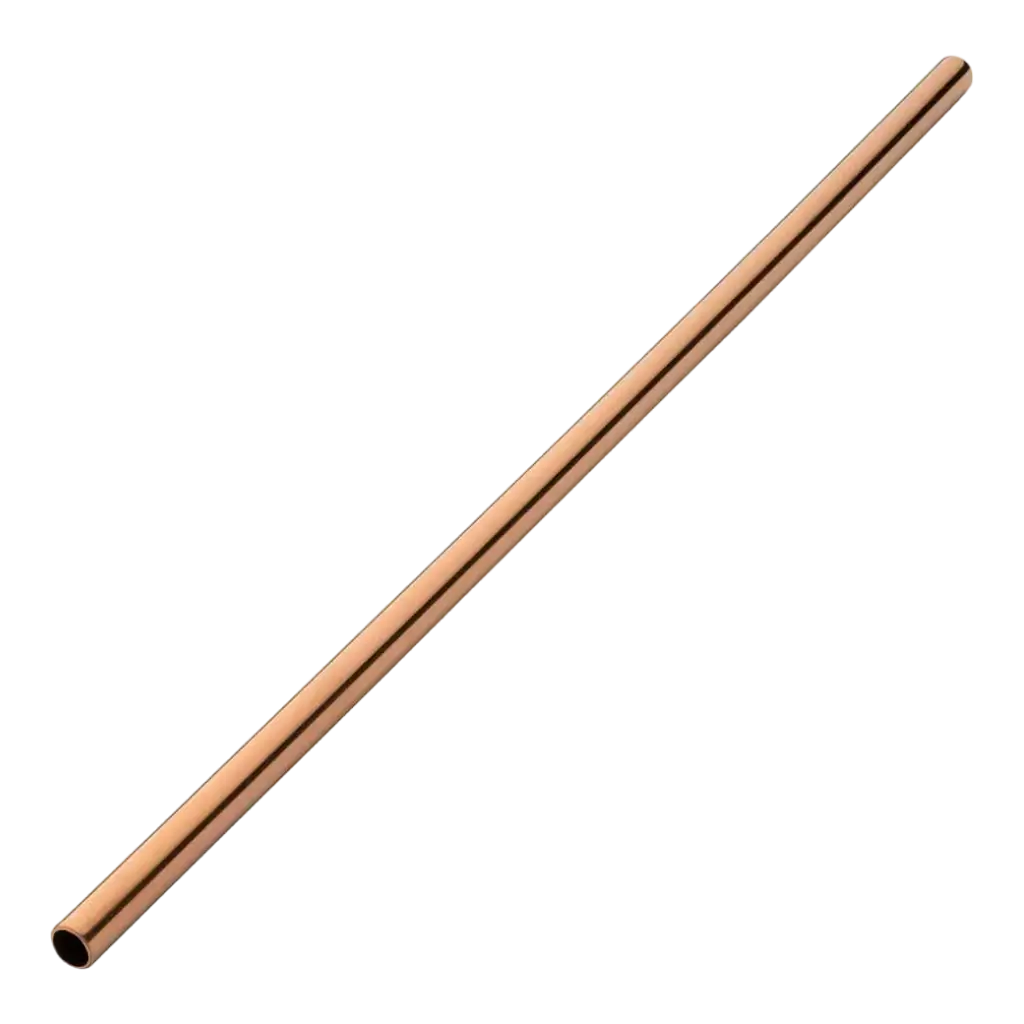 Reusable stainless steel straw Rose gold 21,5cm /ø6mm (12pcs)