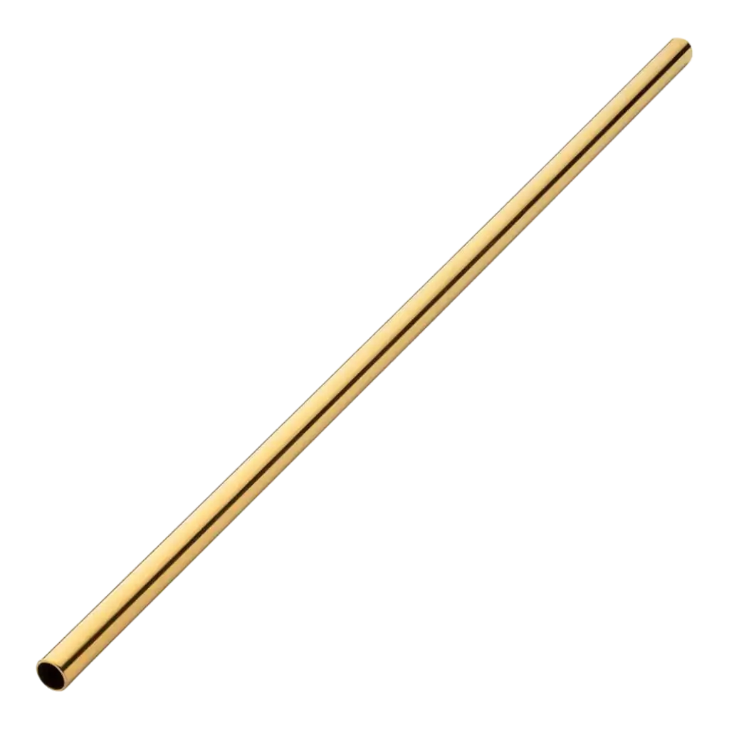 Reusable stainless steel straw Gold 21,5cm /ø6mm (12pcs)