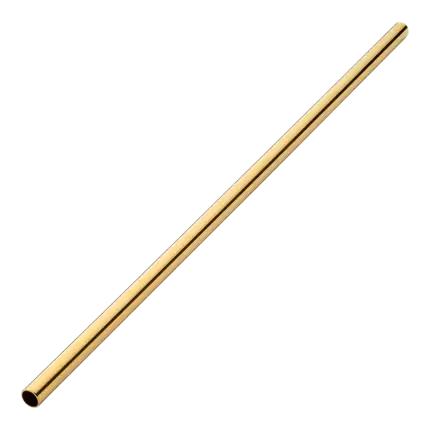 Reusable stainless steel straw Gold 21,5cm /ø6mm (12pcs)