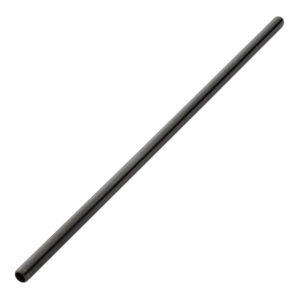 Stainless steel straw reusable Black matt 21,5cm /ø6mm (12pcs)