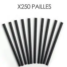 PLA Biodegradable straw black 14cm /ø7mm (250pcs)