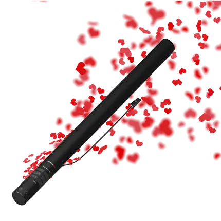 Electric confetti gun Red heart 80 cm