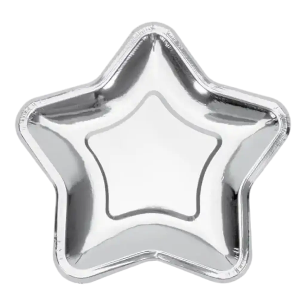 Silver star paper plate (Set of 6)