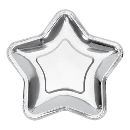 Silver star paper plate (Set of 6)
